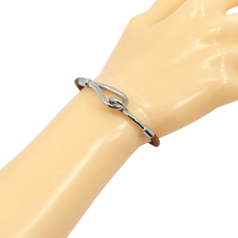 Bracelet Metal and Leather Brown