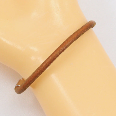 Bracelet Metal and Leather Brown