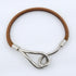 Bracelet Metal and Leather Brown