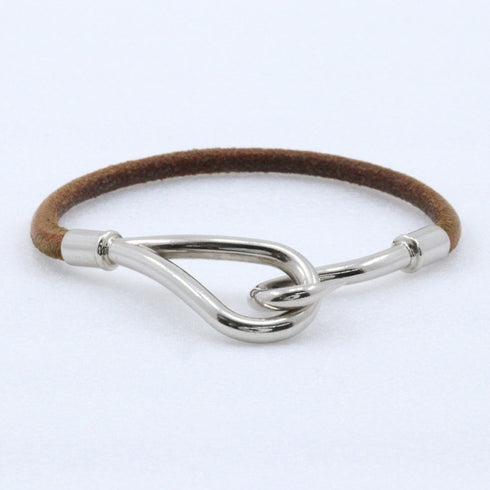 Bracelet Metal and Leather Brown