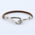 Bracelet Metal and Leather Brown