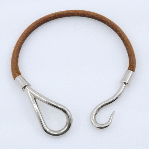 Bracelet Metal and Leather Brown