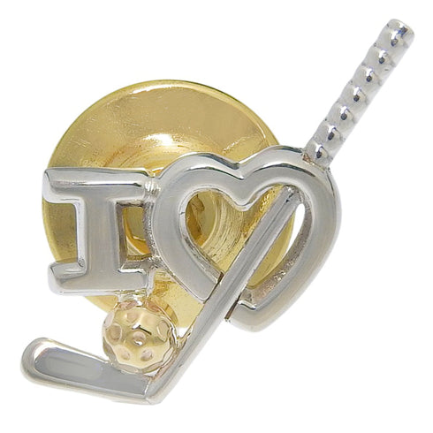 I Love Golf Brooch Sterling Silver