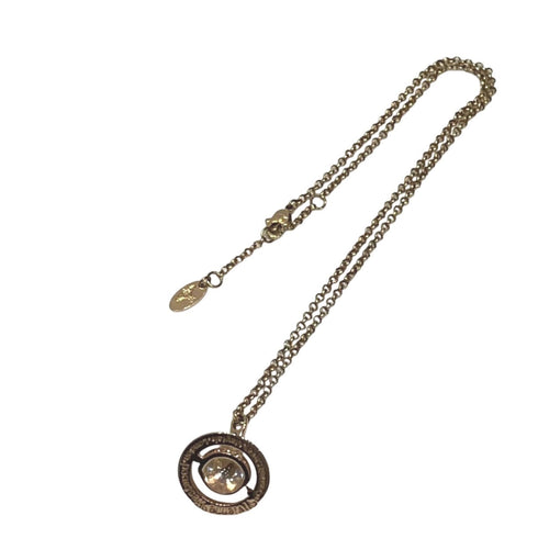 Orb Pendant Necklace Gold with Rhinestone