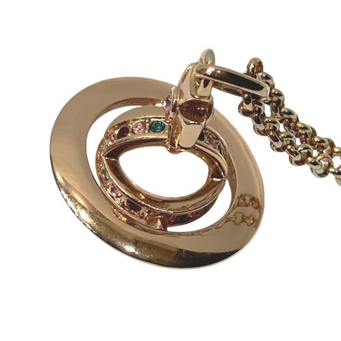 Orb Pendant Necklace Gold with Rhinestone