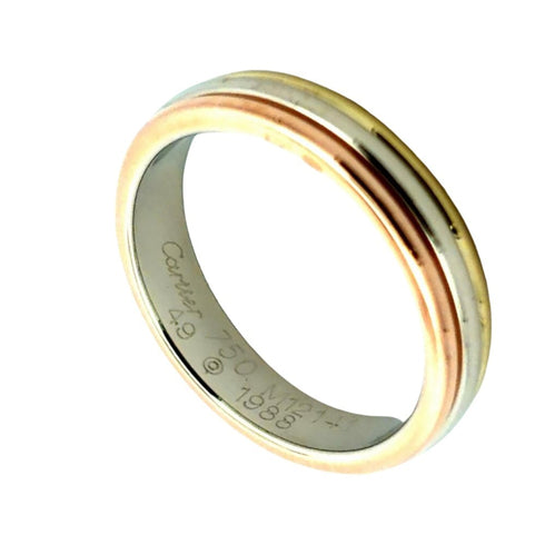 Vendome Louis Cartier Band Ring 18K Tricolor Gold