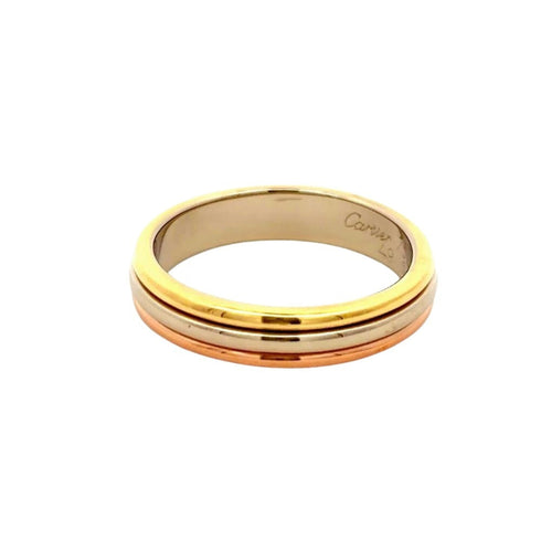 Vendome Louis Cartier Band Ring 18K Tricolor Gold