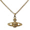 Bas Relief Pendant Necklace Gold Mini