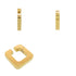 Square Ear Cuff Earrings Gold Metal