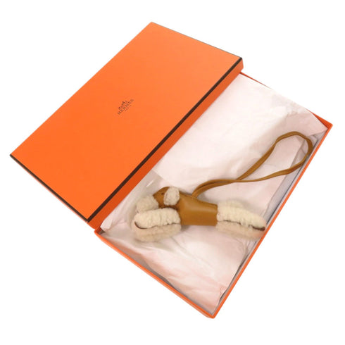 Bag Charm Agneau Milo and Fur Brown Handbag Charm