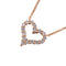 Sentimental Heart Pendant Necklace 18K Rose Gold with Diamond