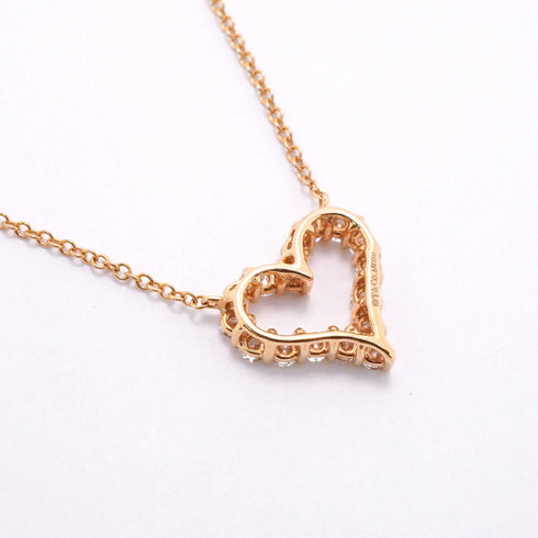 Sentimental Heart Pendant Necklace 18K Rose Gold with Diamond