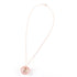 Orb Pendant Necklace Rhinestone Rose Pink