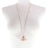 Orb Pendant Necklace Rhinestone Rose Pink