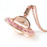 Orb Pendant Necklace Rhinestone Rose Pink