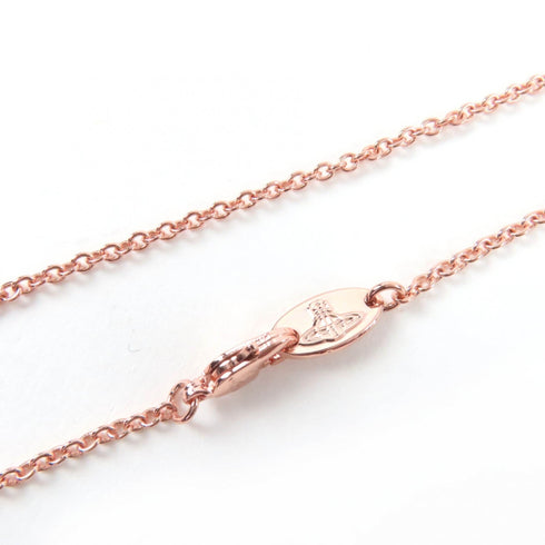 Orb Pendant Necklace Rhinestone Rose Pink