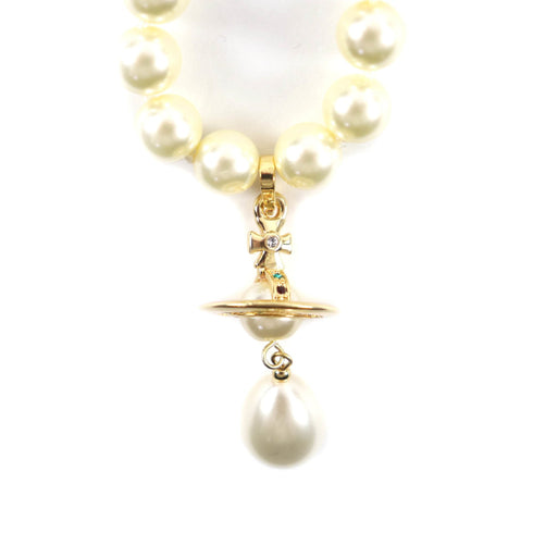 Choker Necklace Gold With Pearl Drop Orb