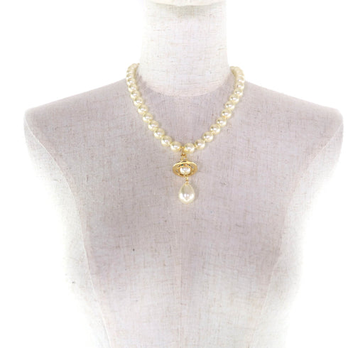 Choker Necklace Gold With Pearl Drop Orb
