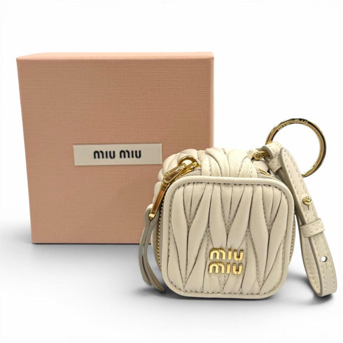 Charm Leather Beige Handbag Charm