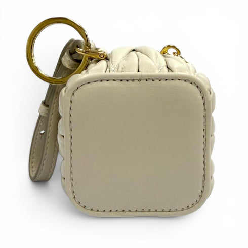 Charm Leather Beige Handbag Charm