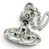 Orb Pendant Necklace Sterling Silver Small with Rhinestone