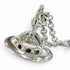 Orb Pendant Necklace Sterling Silver Small with Rhinestone