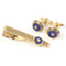 Cufflinks Blue and Gold with Lapis Lazuli Bracelet