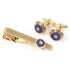 Cufflinks Blue and Gold with Lapis Lazuli Bracelet