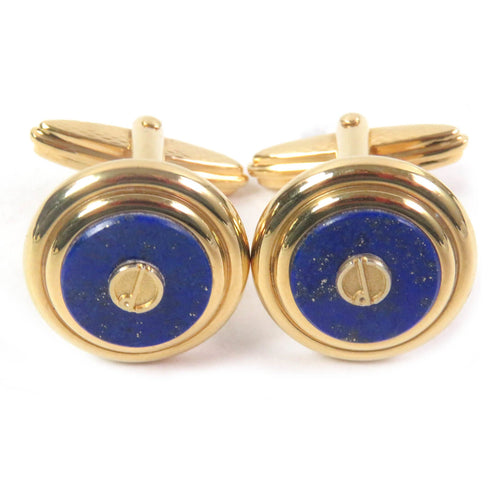 Cufflinks Blue and Gold with Lapis Lazuli Bracelet