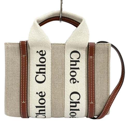 Woody Tote Canvas with Leather Small