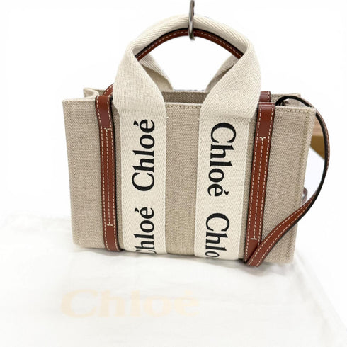 Woody Tote Canvas with Leather Small