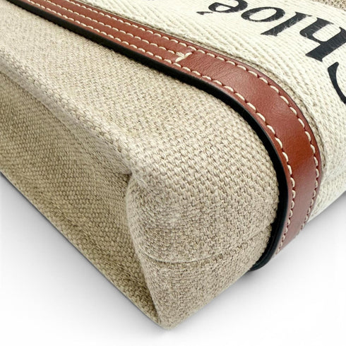 Woody Tote Canvas with Leather Small