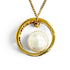 Faux Pearl Chain Pendant Necklace Gold