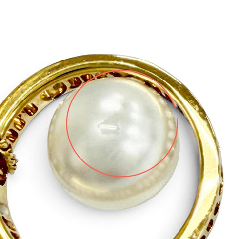 Faux Pearl Chain Pendant Necklace Gold