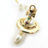 Broken Pearl Rhinestone Pendant Necklace Gold