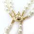 Broken Pearl Rhinestone Pendant Necklace Gold