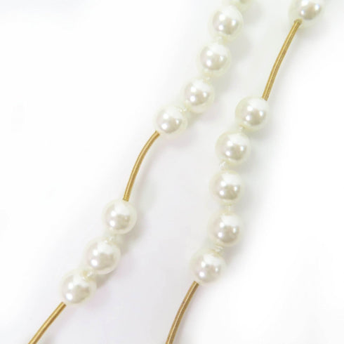 Broken Pearl Rhinestone Pendant Necklace Gold
