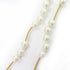 Broken Pearl Rhinestone Pendant Necklace Gold