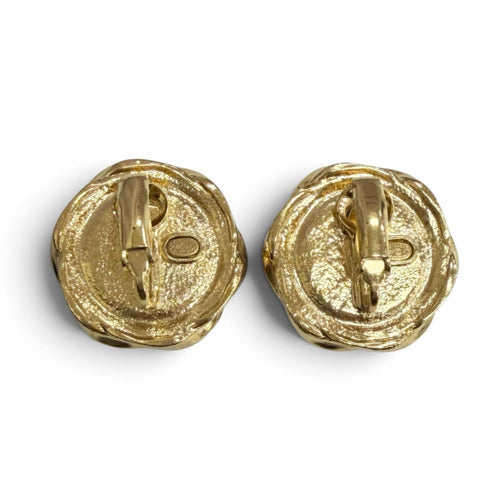 CC Logo Clip-On Earrings Gold-Tone Metal Gold-Tone Metal