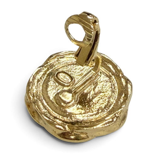 CC Logo Clip-On Earrings Gold-Tone Metal Gold-Tone Metal