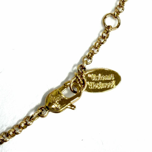 Tiny Orb Pendant Necklace Gold with Rhinestone
