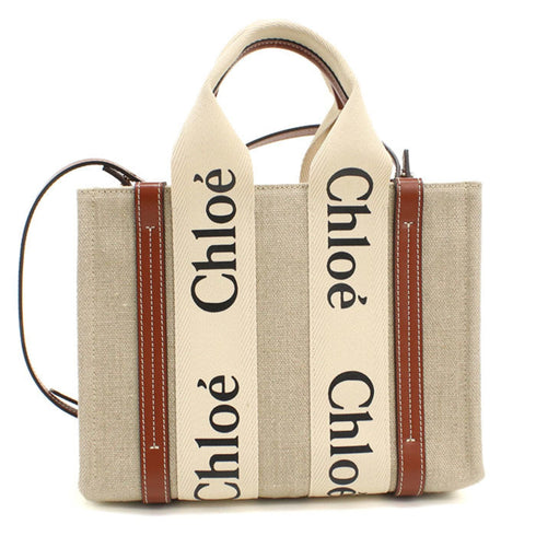 Woody Tote Canvas with Leather Small