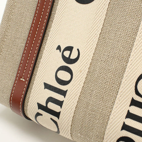 Woody Tote Canvas with Leather Small