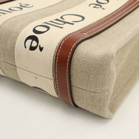 Woody Tote Canvas with Leather Small