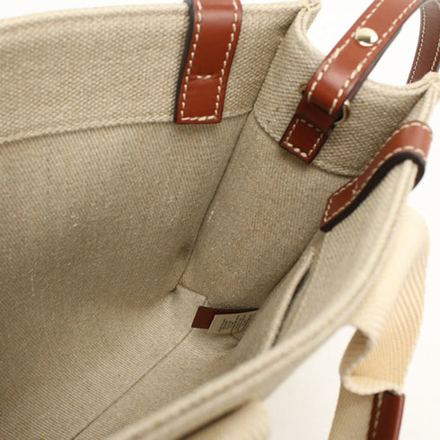 Woody Tote Canvas with Leather Small