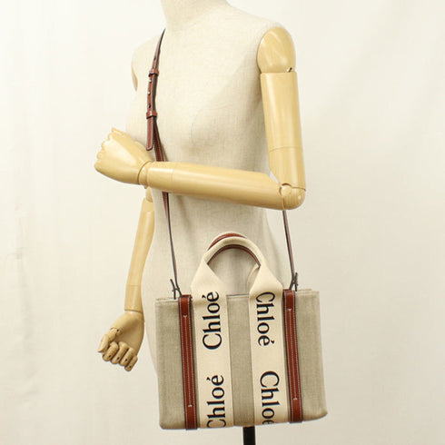 Woody Tote Canvas with Leather Small