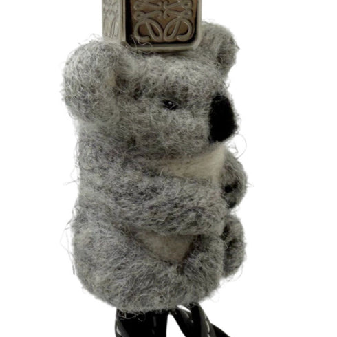 Charm Leather Light Gray Handbag Charm