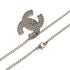 CC Logo Pendant Necklace Silver-Tone Metal