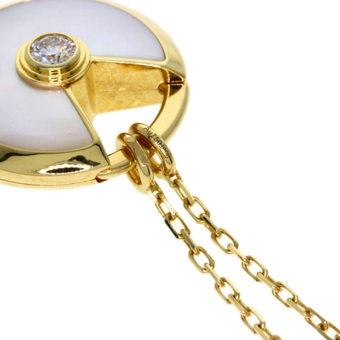 Pendant Necklace 18K Yellow Gold with Diamond and Shell