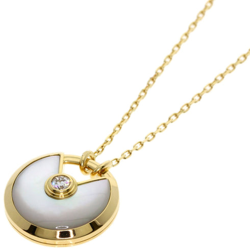 Pendant Necklace 18K Yellow Gold with Diamond and Shell